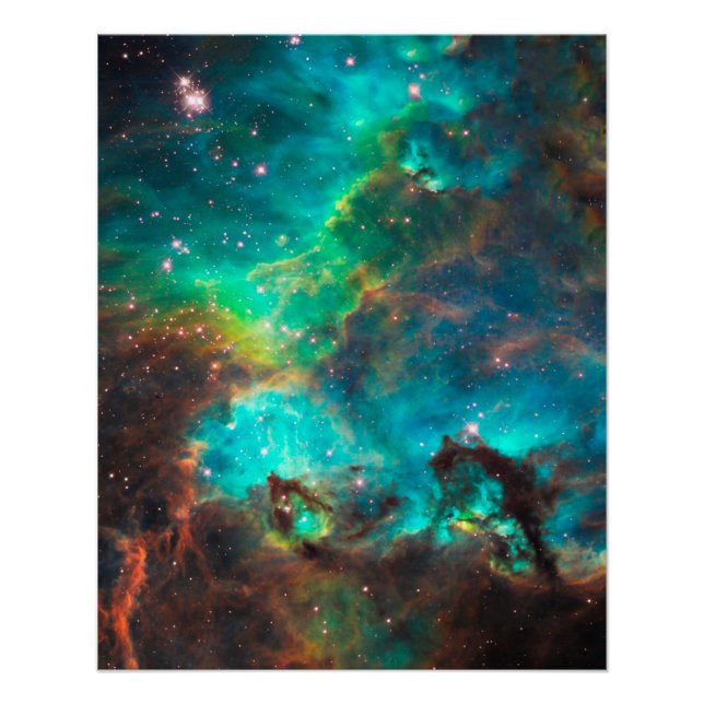 Stunning Aqua Star Cluster Poster (Front)