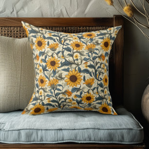 Stunning Art Nouveau Sunflower Cushion