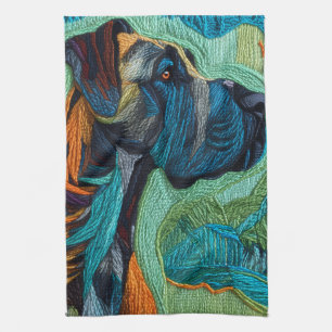 Stunning artistic Great Dane  Tea Towel