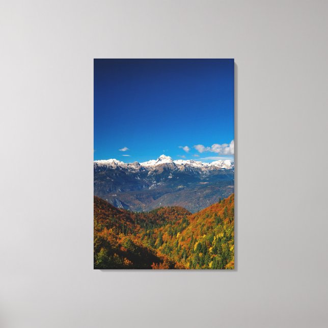 Stunning autumn scenery a view on mountain Triglav Canvas Print (Front)