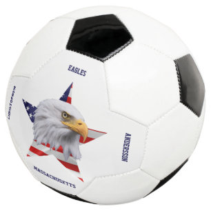 Stunning Bald Eagle, The American Flag, Star Soccer Ball