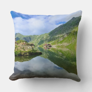 Stunning Balea Lake Romania – Alpine Photography Cushion