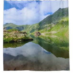 Stunning Balea Lake Romania – Alpine Photography Shower Curtain