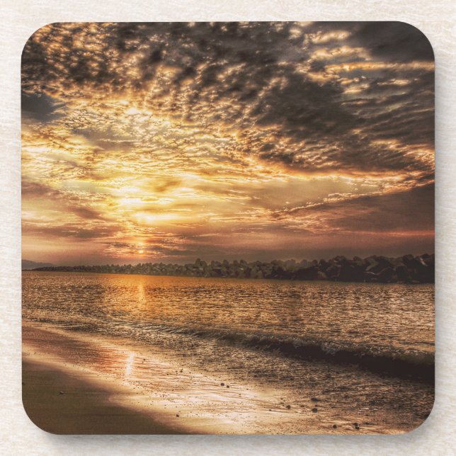 Stunning Beach Sunrise Coaster (Front)