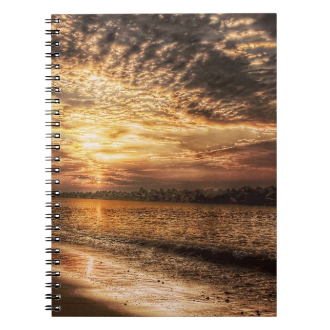 Stunning Beach Sunrise Notebook (Front)