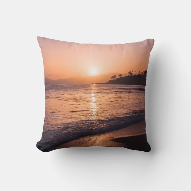 Stunning Beach Sunset Cushion (Front)