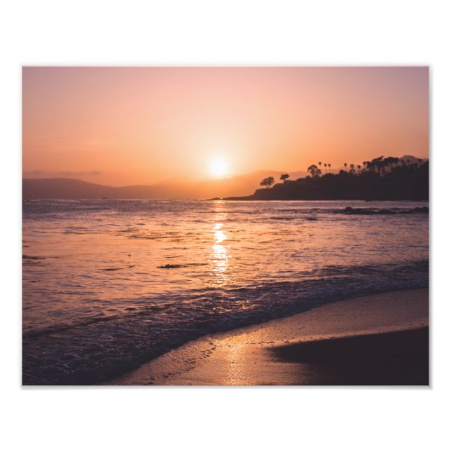 Stunning Beach Sunset Photo Print (Front)