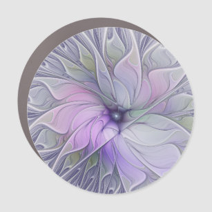 Stunning Beauty Modern Abstract Fractal Art Flower Car Magnet