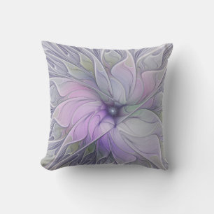 Stunning Beauty Modern Abstract Fractal Art Flower Cushion