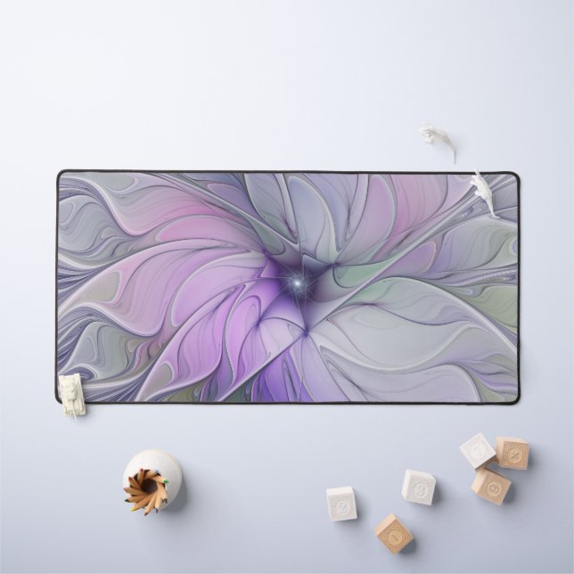 Stunning Beauty Modern Abstract Fractal Art Flower Desk Mat (Kids Table)
