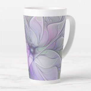 Stunning Beauty Modern Abstract Fractal Art Flower Latte Mug