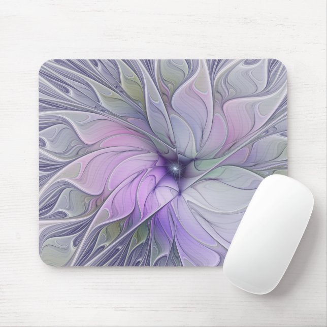 Stunning Beauty Modern Abstract Fractal Art Flower Mouse Pad (With Mouse)