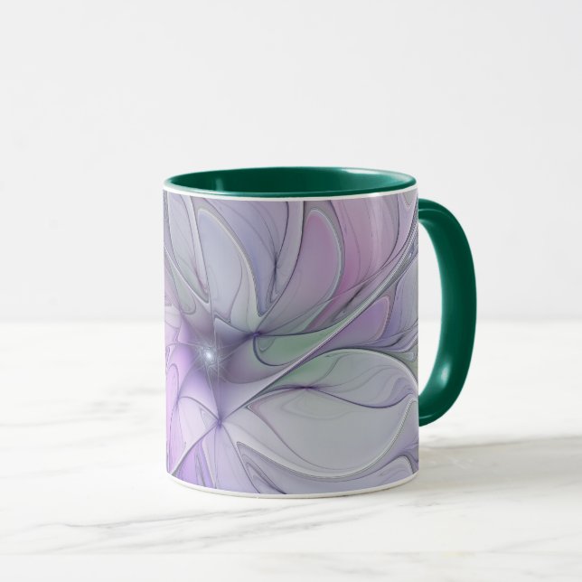 Stunning Beauty Modern Abstract Fractal Art Flower Mug (Front Right)