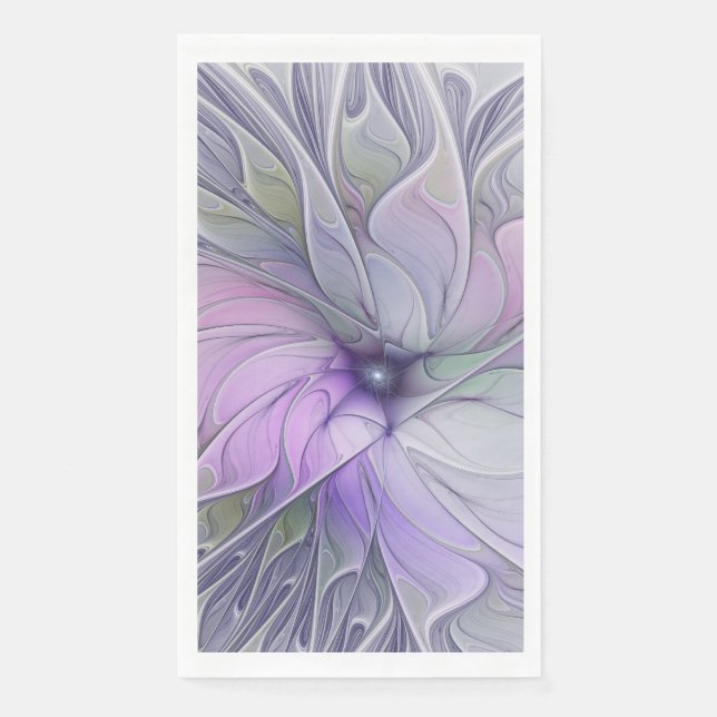 Stunning Beauty Modern Abstract Fractal Art Flower Napkin (Front)