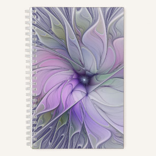 Stunning Beauty Modern Abstract Fractal Art Flower Notebook