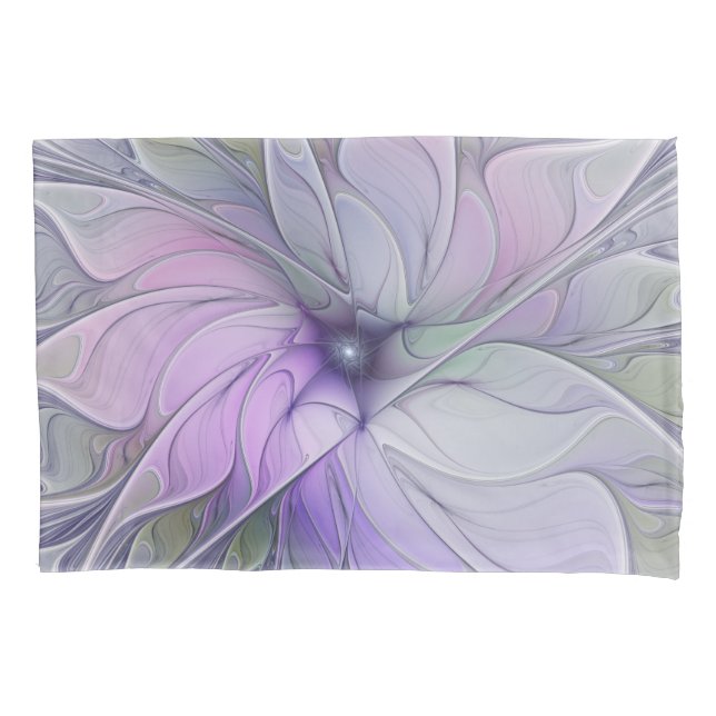Stunning Beauty Modern Abstract Fractal Art Flower Pillowcase (Front)