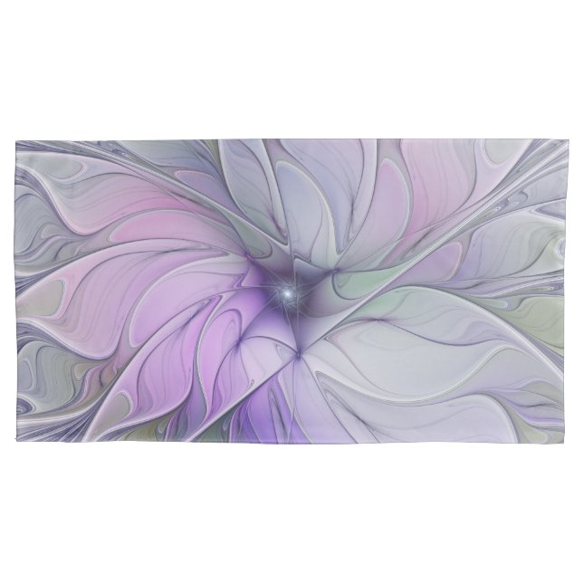 Stunning Beauty Modern Abstract Fractal Art Flower Pillowcase (Front)