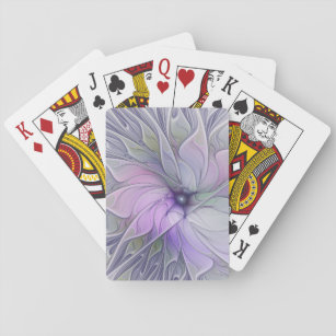 Stunning Beauty Modern Abstract Fractal Art Flower Playing Cards