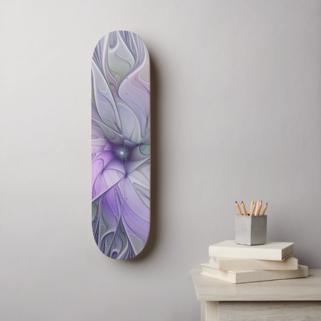 Stunning Beauty Modern Abstract Fractal Art Flower Skateboard (Wall Art)