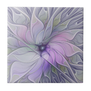 Stunning Beauty Modern Abstract Fractal Art Flower Tile