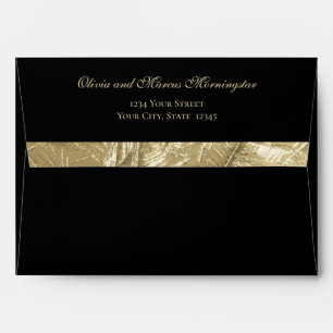 Stunning Black and Gold Faux Foil Envelope