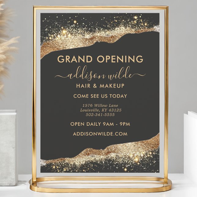 Stunning Black And Gold Glitter Script Business Flyer (Creator Uploaded)