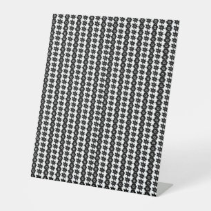 Stunning Black and White Abstract Dots Background Pedestal Sign