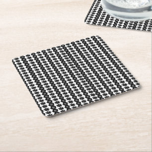 Stunning Black and White Abstract Dots Background  Square Paper Coaster