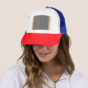 Stunning Black and White Abstract Dots Background  Trucker Hat