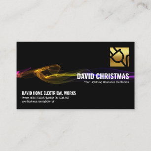 Stunning Black Electrical Lightning Electrician Business Card