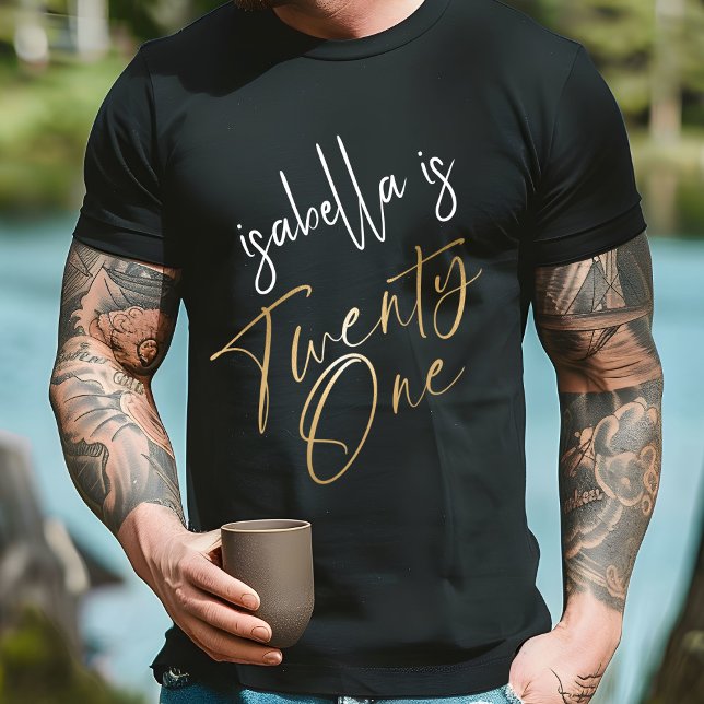 Stunning Black & Gold 21st Surprise Birthday Party T-Shirt (Creator Uploaded)