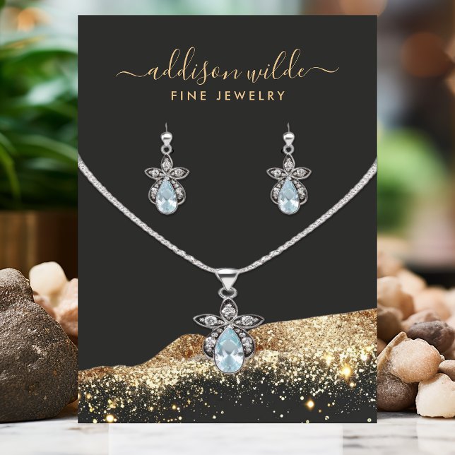 Stunning Black Gold Glitter Earring Display Card (Creator Uploaded)