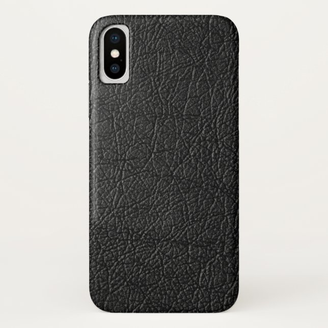 Stunning black leather mobile case (Back)
