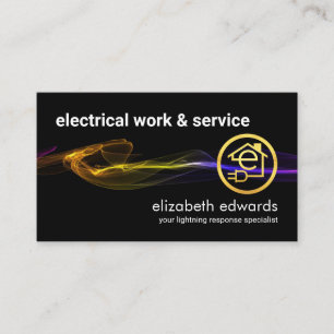 Stunning Black Striking Electrical Lightning Business Card
