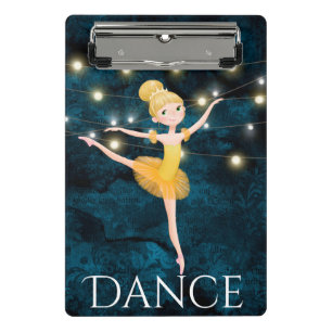 Stunning Blonde Ballerina Blue Background and Ligh Mini Clipboard