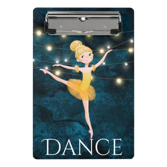 Stunning Blonde Ballerina Blue Background and Ligh Mini Clipboard (Front)