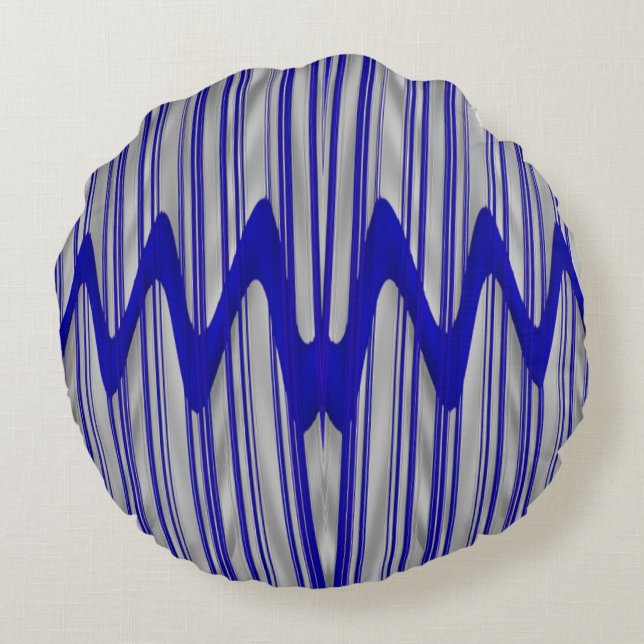 Stunning! Blue and White Round Cushion (Back)