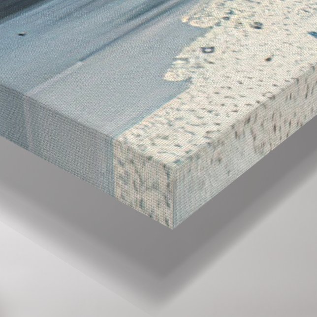 Stunning Blue Flower Painting – Vibrant Floral Art Canvas Print (Corner(Bottom))