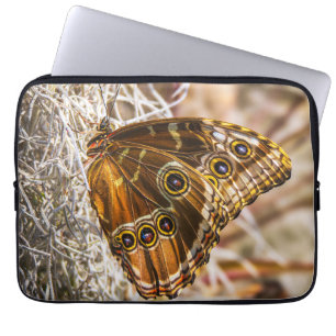 Stunning Blue Morpho Butterfly Wildlife Photo Art Laptop Sleeve