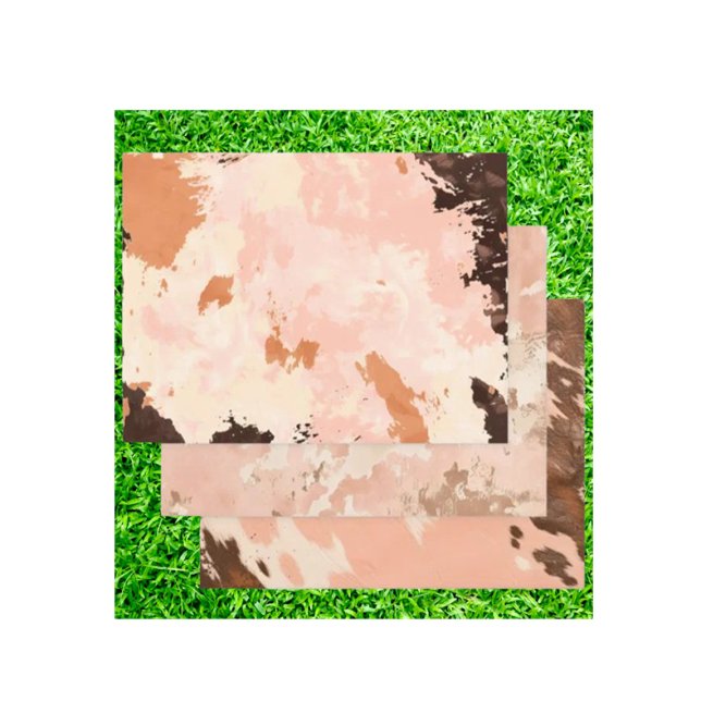 Stunning Boho Cowhide Blush Western Cow Wrapping Paper Sheet (Introducing our Boho Cowhide Blush Western Cow Print Theme wrapping paper set! )
