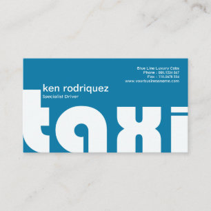 Stunning Bold Bright Big Taxi Letters Taxi Service Business Card