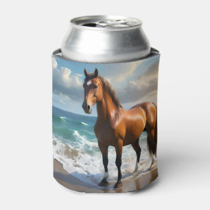 Stunning Brown Horse On The Beach, Can Cooler