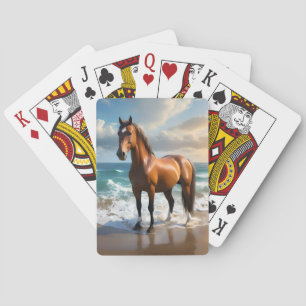 Stunning Brown Horse On The Beach, Playing Cards
