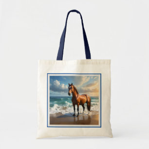 Stunning Brown Horse On The Beach, Tote Bag
