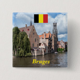 Stunning! Bruges - Belgium 15 Cm Square Badge