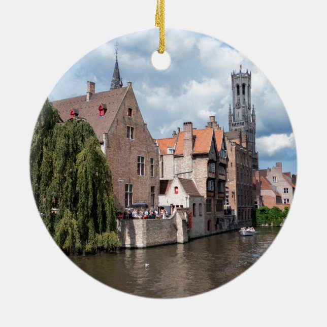 Stunning! Bruges - Belgium Ceramic Tree Decoration (Back)