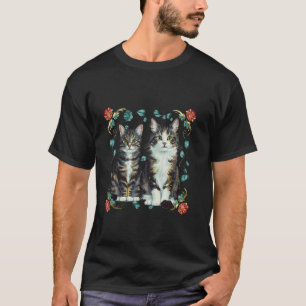 Stunning Cat in Wildflowers Vintage Cottagecore Ae T-Shirt