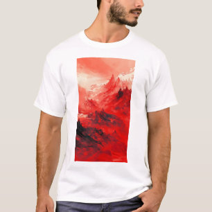 Stunning Chinese Red Floral Pattern T-Shirt