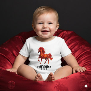 Stunning Chinese Year of the Fire Horse 2026 Baby T-Shirt