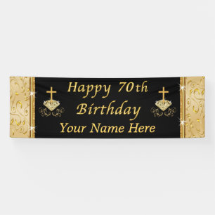 Stunning CHRISTIAN Happy 70th Birthday Banner